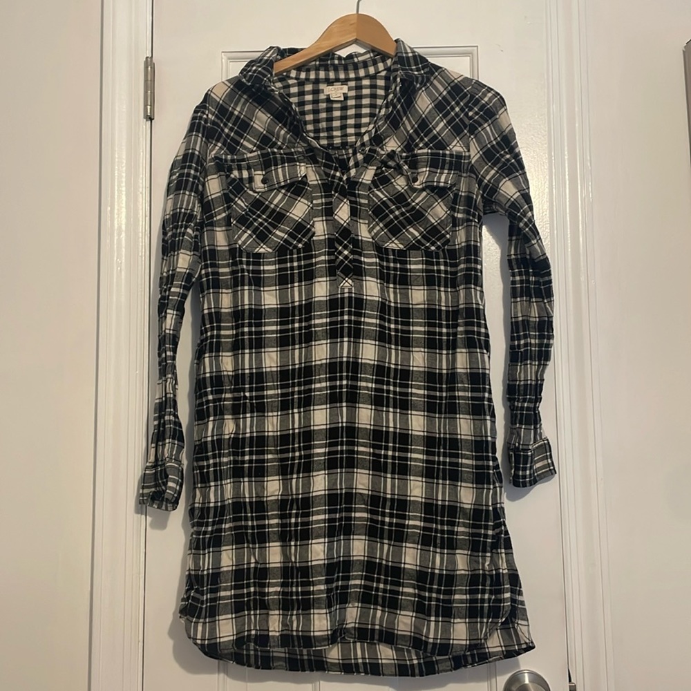 Jcrew Flannel Shirt Dress